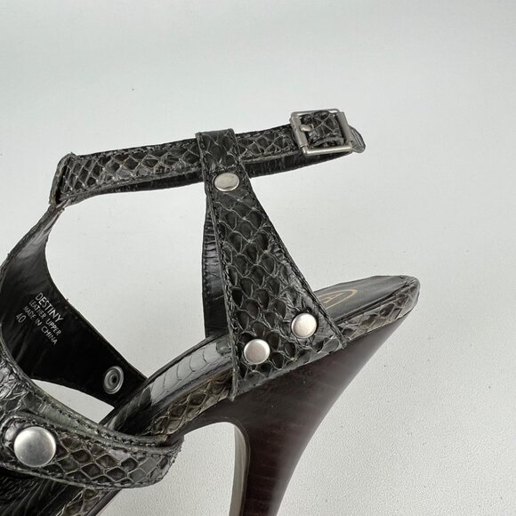 Ash Womens Gray Snake Gladiator Platform Sandals Strappy Heels size EU 40 US 10 - Picture 12 of 16